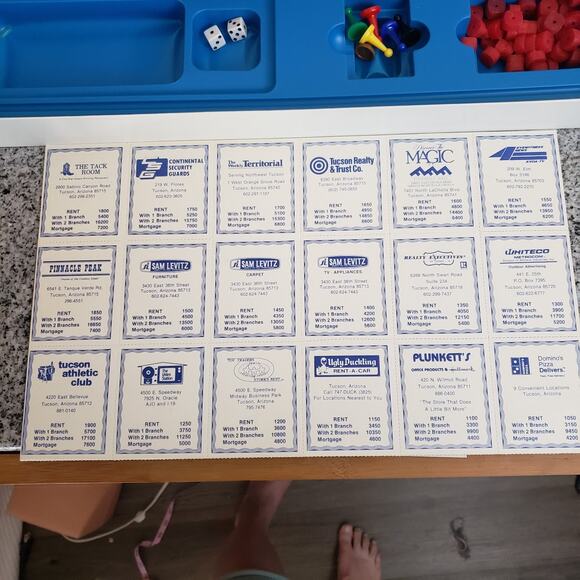 Hometown Monopoly Tucson Arizona Board Game 1983 New Open Box - Picture 12 of 15